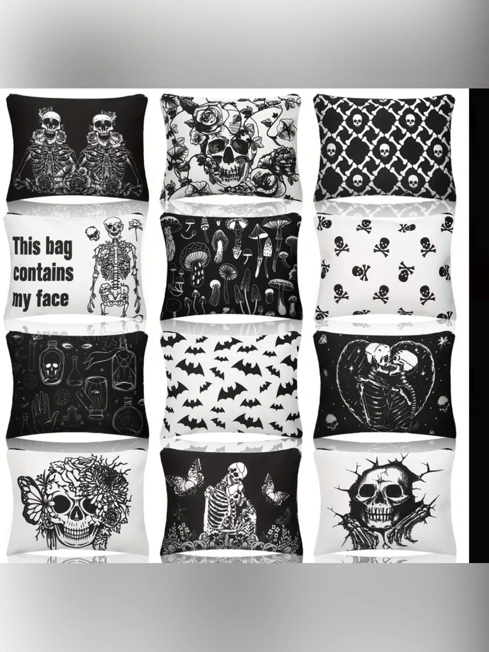 Gothic Skulls/Skeletons Cosmetic Bags Your Choice